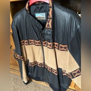 Men’s Adler Genuine Leather Suede Jacket XL Vintage Native American